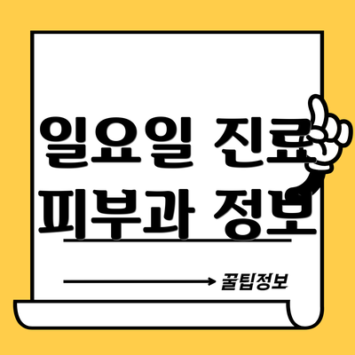 일요일 진료 피부과 정보