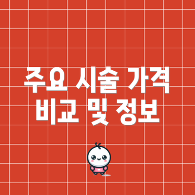 주요 시술 가격 비교 및 정보