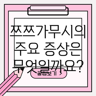 쯔쯔가무시의 주요 증상은 무엇일까요?