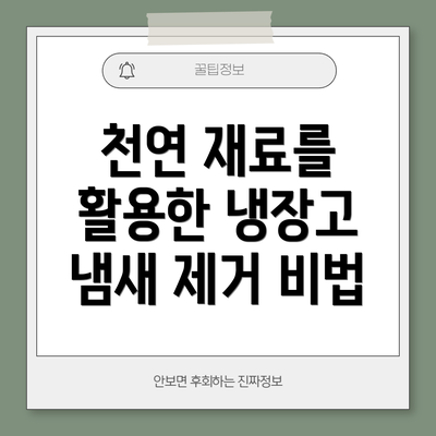 천연 재료를 활용한 냉장고 냄새 제거 비법
