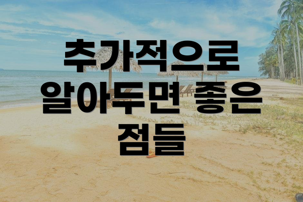 추가적으로 알아두면 좋은 점들