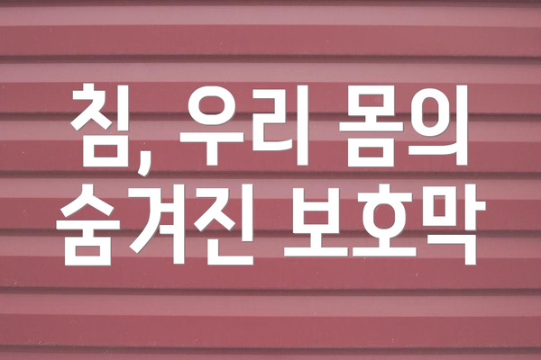 침, 우리 몸의 숨겨진 보호막