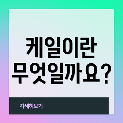 케일이란 무엇일까요?