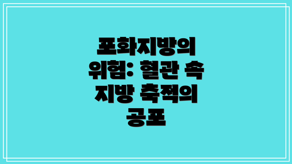 포화지방의 위험: 혈관 속 지방 축적의 공포