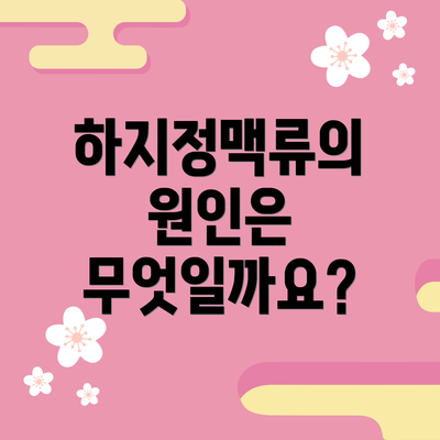 하지정맥류의 원인은 무엇일까요?