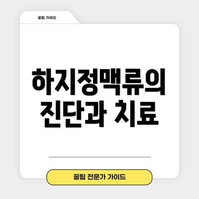 하지정맥류의 진단과 치료
