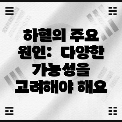 하혈의 주요 원인:  다양한 가능성을 고려해야 해요