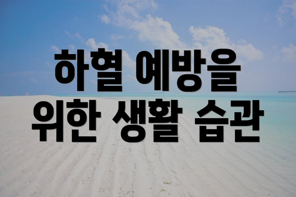 하혈 예방을 위한 생활 습관