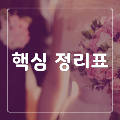 핵심 정리표