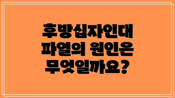 후방십자인대 파열의 원인은 무엇일까요?