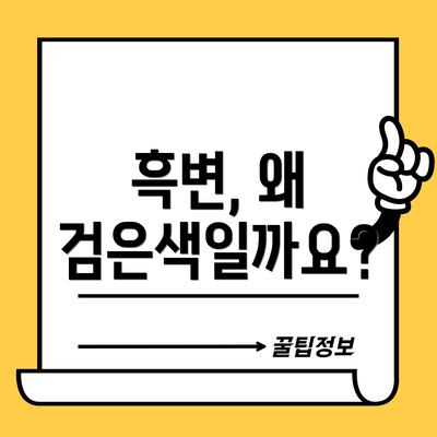 흑변, 왜 검은색일까요?