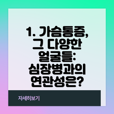 1. 가슴통증, 그 다양한 얼굴들: 심장병과의 연관성은?