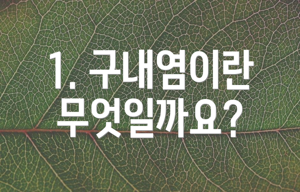 1. 구내염이란 무엇일까요?