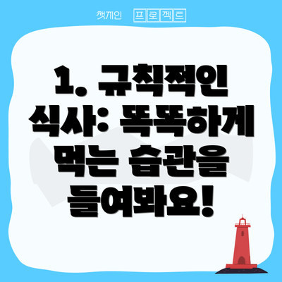 1. 규칙적인 식사: 똑똑하게 먹는 습관을 들여봐요!