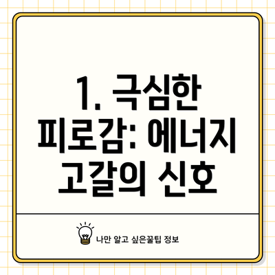 1. 극심한 피로감: 에너지 고갈의 신호