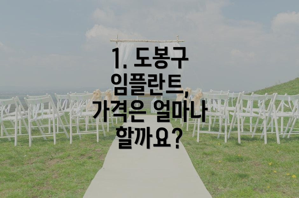 1. 도봉구 임플란트, 가격은 얼마나 할까요?