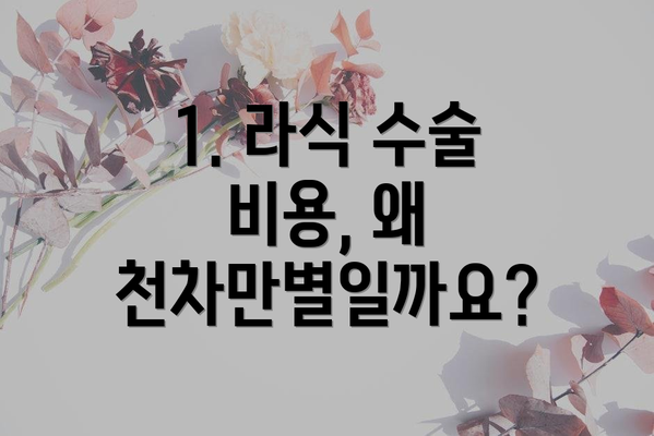 1. 라식 수술 비용, 왜 천차만별일까요?