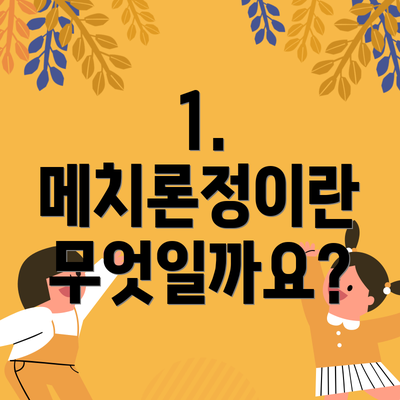 1. 메치론정이란 무엇일까요?