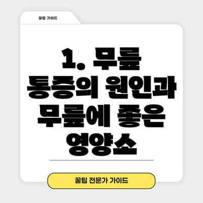 1. 무릎 통증의 원인과 무릎에 좋은 영양소