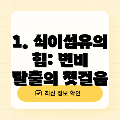 1. 식이섬유의 힘: 변비 탈출의 첫걸음