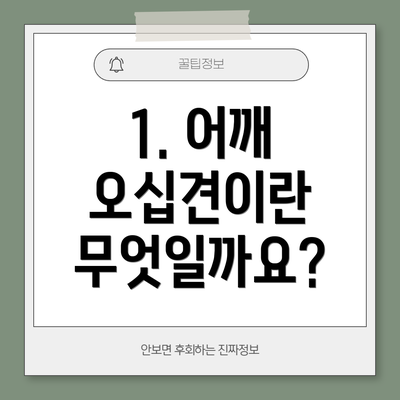 1. 어깨 오십견이란 무엇일까요?