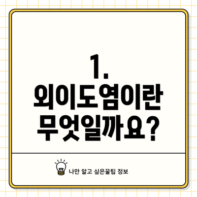 1. 외이도염이란 무엇일까요?