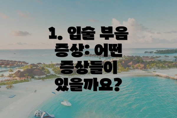 1. 입술 부음 증상: 어떤 증상들이 있을까요?