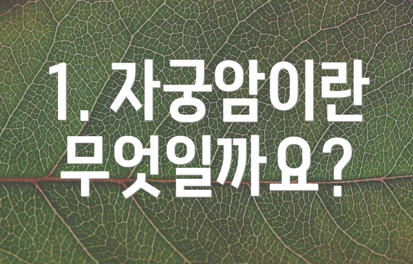 1. 자궁암이란 무엇일까요?