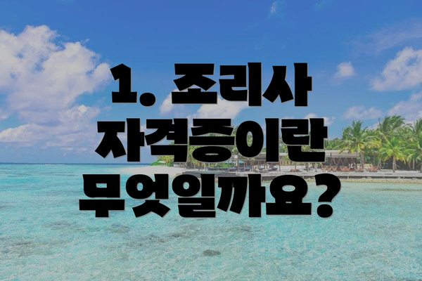 1. 조리사 자격증이란 무엇일까요?
