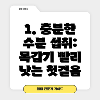 1. 충분한 수분 섭취: 목감기 빨리 낫는 첫걸음