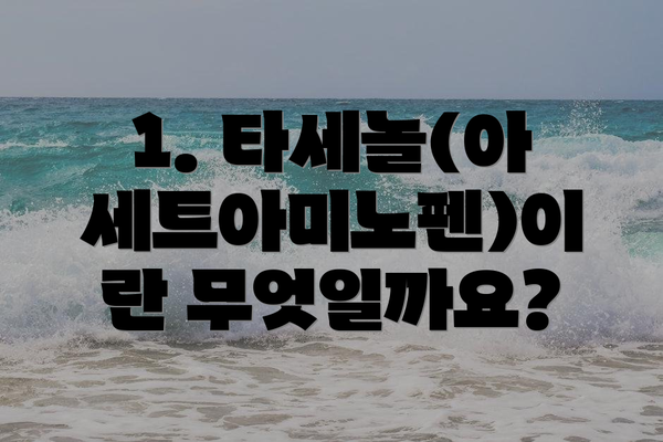 1. 타세놀(아세트아미노펜)이란 무엇일까요?