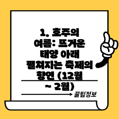 1. 호주의 여름: 뜨거운 태양 아래 펼쳐지는 축제의 향연 (12월 ~ 2월)
