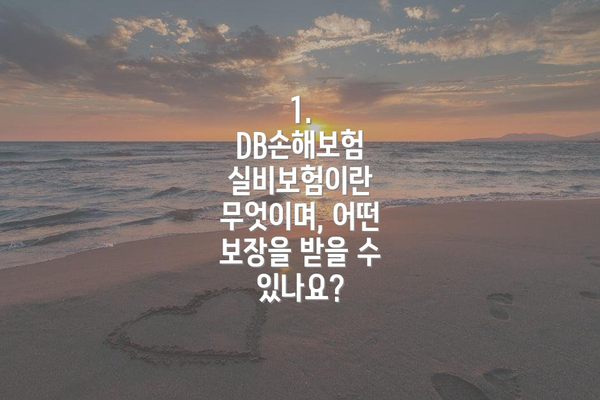 1. DB손해보험 실비보험이란 무엇이며, 어떤 보장을 받을 수 있나요?