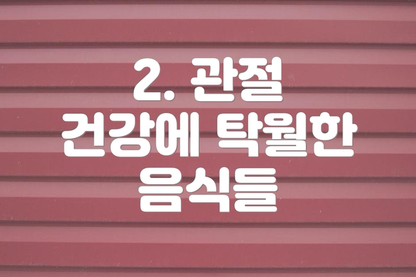 2. 관절 건강에 탁월한 음식들
