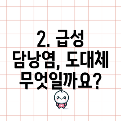 2. 급성 담낭염, 도대체 무엇일까요?