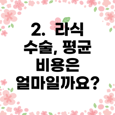 2.  라식 수술, 평균 비용은 얼마일까요?