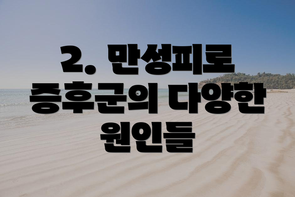 2. 만성피로 증후군의 다양한 원인들