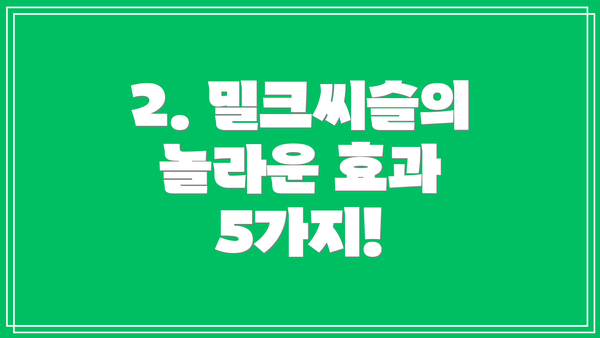 2. 밀크씨슬의 놀라운 효과 5가지!