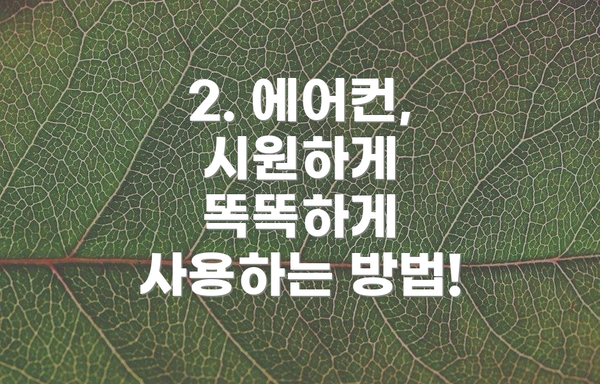 2. 에어컨, 시원하게 똑똑하게 사용하는 방법!