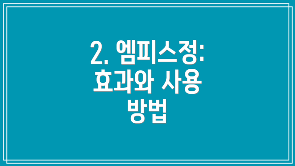 2. 엠피스정: 효과와 사용 방법