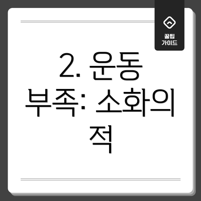2. 운동 부족: 소화의 적