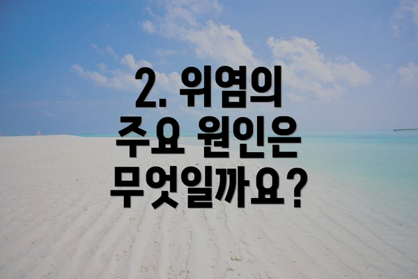 2. 위염의 주요 원인은 무엇일까요?