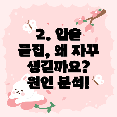 2. 입술 물집, 왜 자꾸 생길까요?  원인 분석!