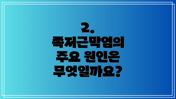2. 족저근막염의 주요 원인은 무엇일까요?