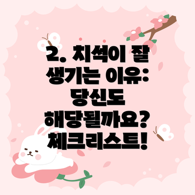 2. 치석이 잘 생기는 이유: 당신도 해당될까요? 체크리스트!