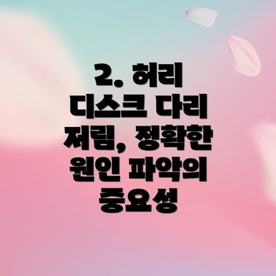 2. 허리 디스크 다리 저림, 정확한 원인 파악의 중요성