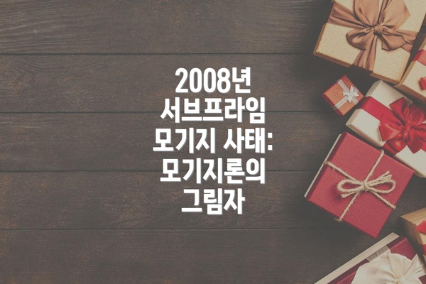 2008년 서브프라임 모기지 사태: 모기지론의 그림자