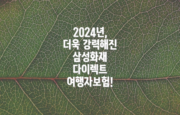 2024년, 더욱 강력해진 삼성화재 다이렉트 여행자보험!