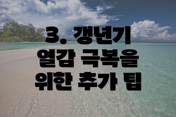 3. 갱년기 열감 극복을 위한 추가 팁