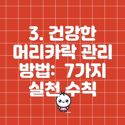 3. 건강한 머리카락 관리 방법:  7가지 실천 수칙